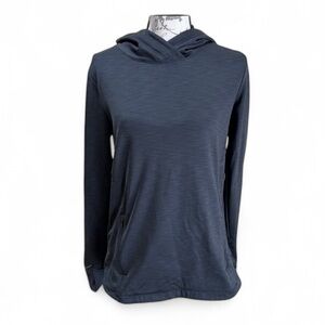 Athleta Black Tech Bootcamp Hoodie Pullover Sweatshirt Jacket Thumbholes Sz M